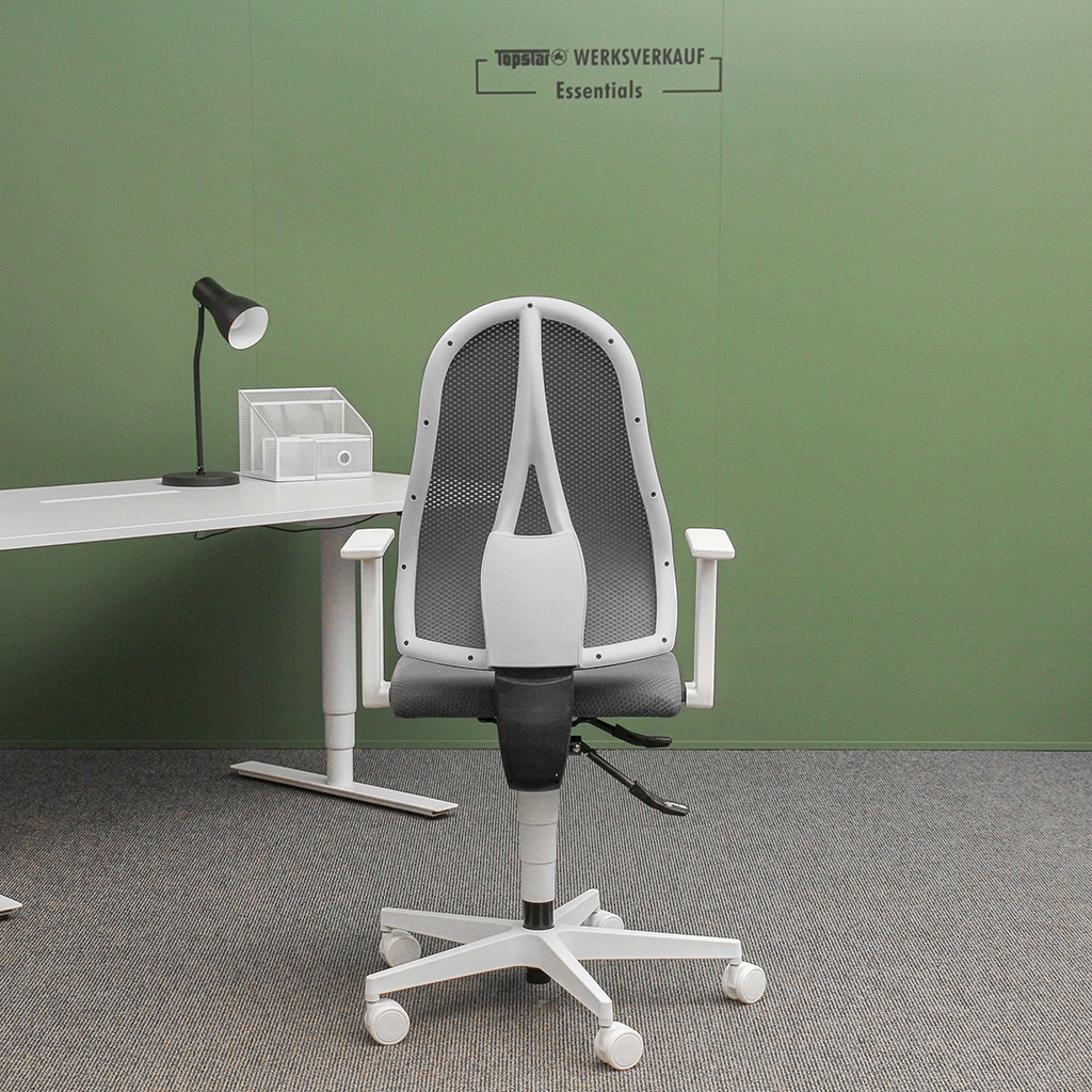 Open Point White mit Armlehnen dunkelgrau Open Point White mit Armlehnen dunkelgrau