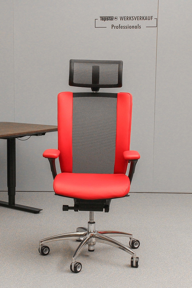 Wagner Titan Limited mit Armlehnen poliert / Leder rot