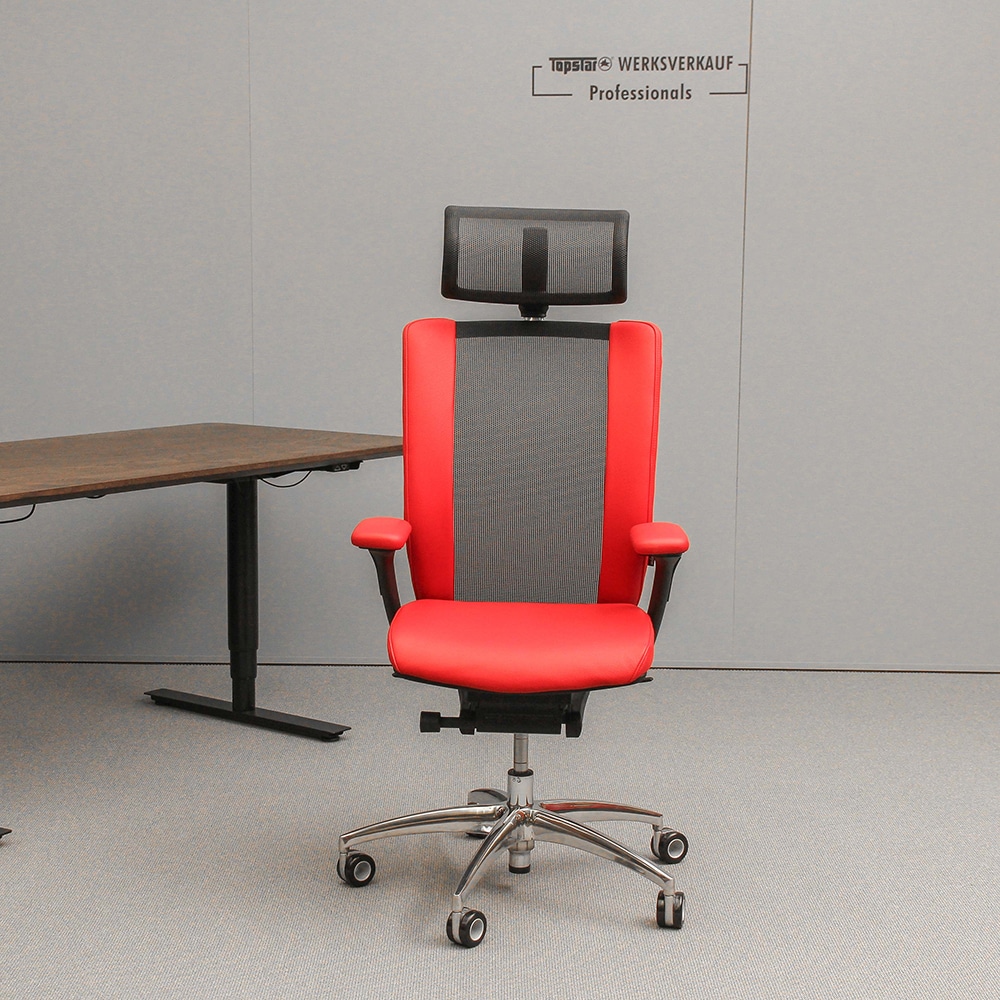 Wagner Titan Limited mit Armlehnen poliert / Leder rot Wagner Titan Limited mit Armlehnen poliert / Leder rot