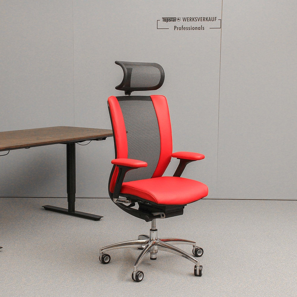 Wagner Titan Limited mit Armlehnen poliert / Leder rot Wagner Titan Limited mit Armlehnen poliert / Leder rot