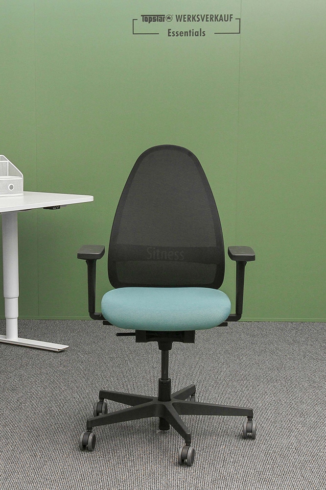 Soft Sitness Art mit Armlehnen O2 schwarz/blau SA50OMX60