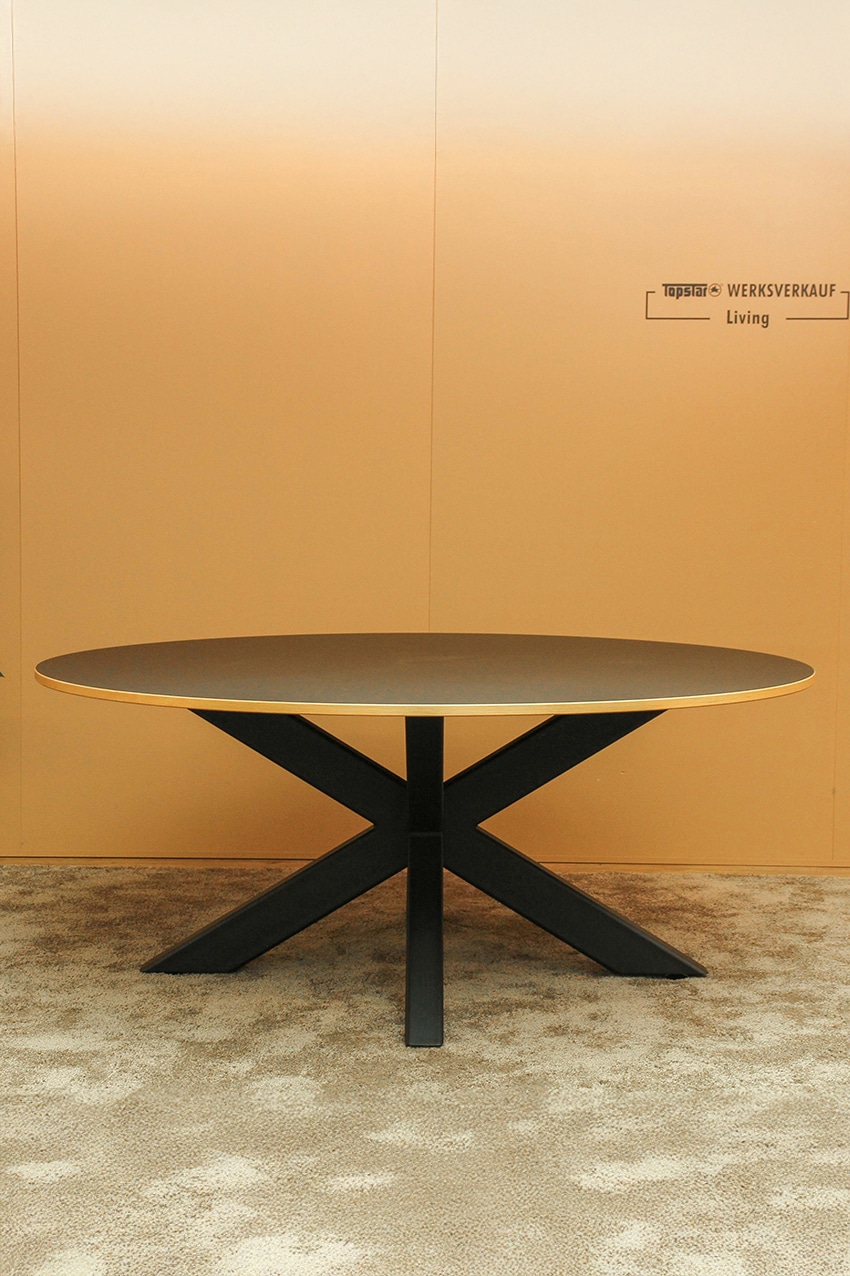 Wagner W-TABLE Ø 180 cm rund - Sterngestell schwarz / Platte Fenic schwarz