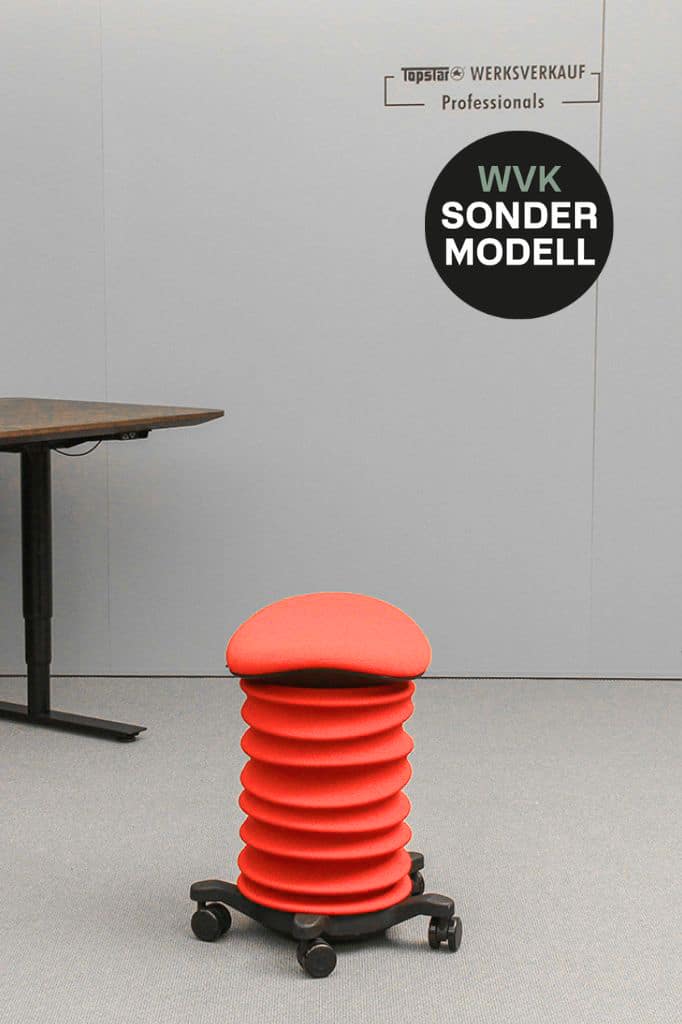 Sitness 4D mit Rollen schwarz/coralrot