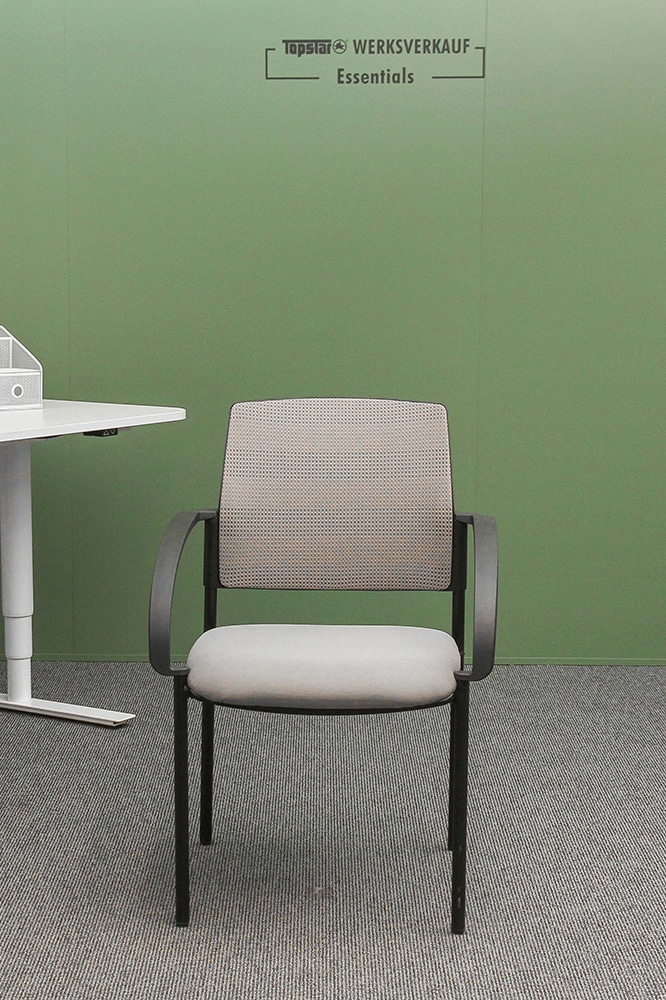 Airwork Meeting 10.1 mit Armlehnen rund schwarz/grau Netz