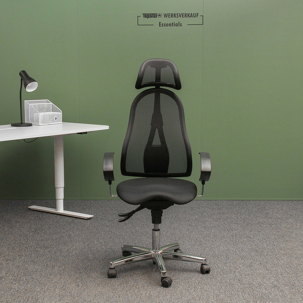 Sitness 45 mit Armlehnen U2 schwarz + Kopfstütze Sitness 45 mit Armlehnen U2 schwarz + Kopfstütze