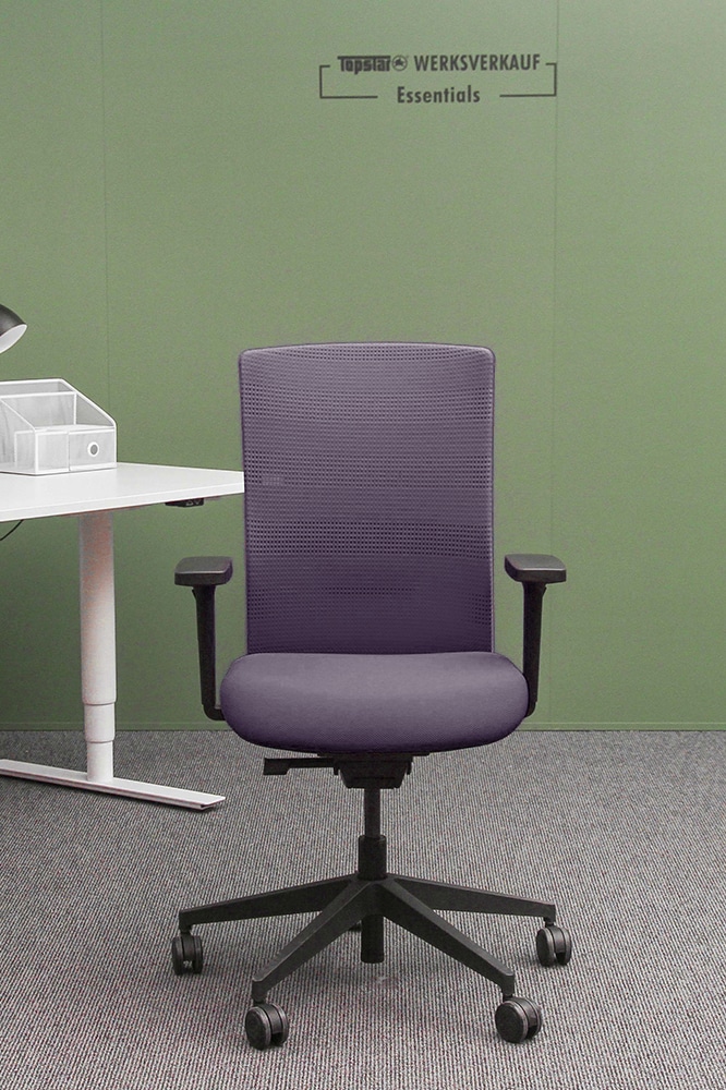 Sitness Airwork mit Armlehne O2 schwarz/violett-Streifen violett