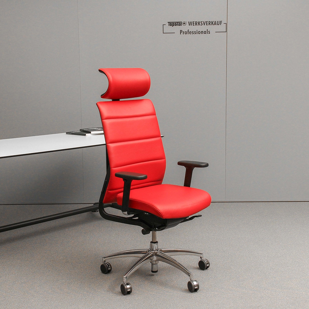 Wagner Ergo Medic 100-4 mit Armlehnen D2 und Kopfstütze, poliert / Echt Leder rot Wagner Ergo Medic 100-4 mit Armlehnen D2 und Kopfstütze, poliert / Echt Leder rot