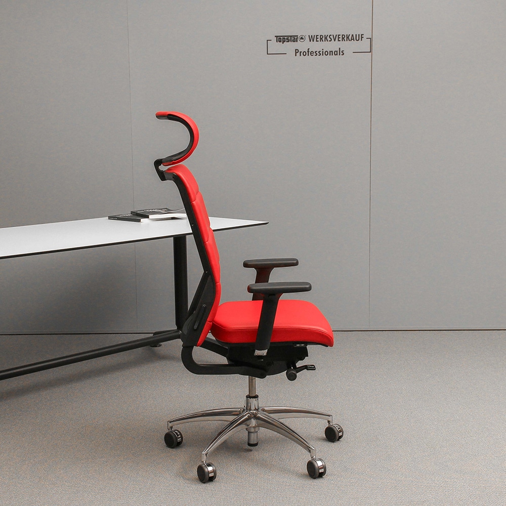 Wagner Ergo Medic 100-4 mit Armlehnen D2 und Kopfstütze, poliert / Echt Leder rot Wagner Ergo Medic 100-4 mit Armlehnen D2 und Kopfstütze, poliert / Echt Leder rot