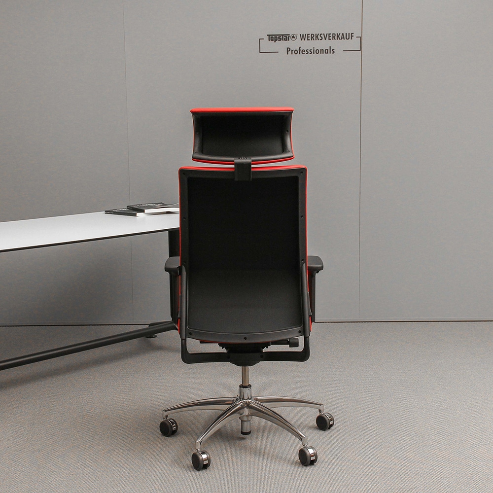 Wagner Ergo Medic 100-4 mit Armlehnen D2 und Kopfstütze, poliert / Echt Leder rot Wagner Ergo Medic 100-4 mit Armlehnen D2 und Kopfstütze, poliert / Echt Leder rot