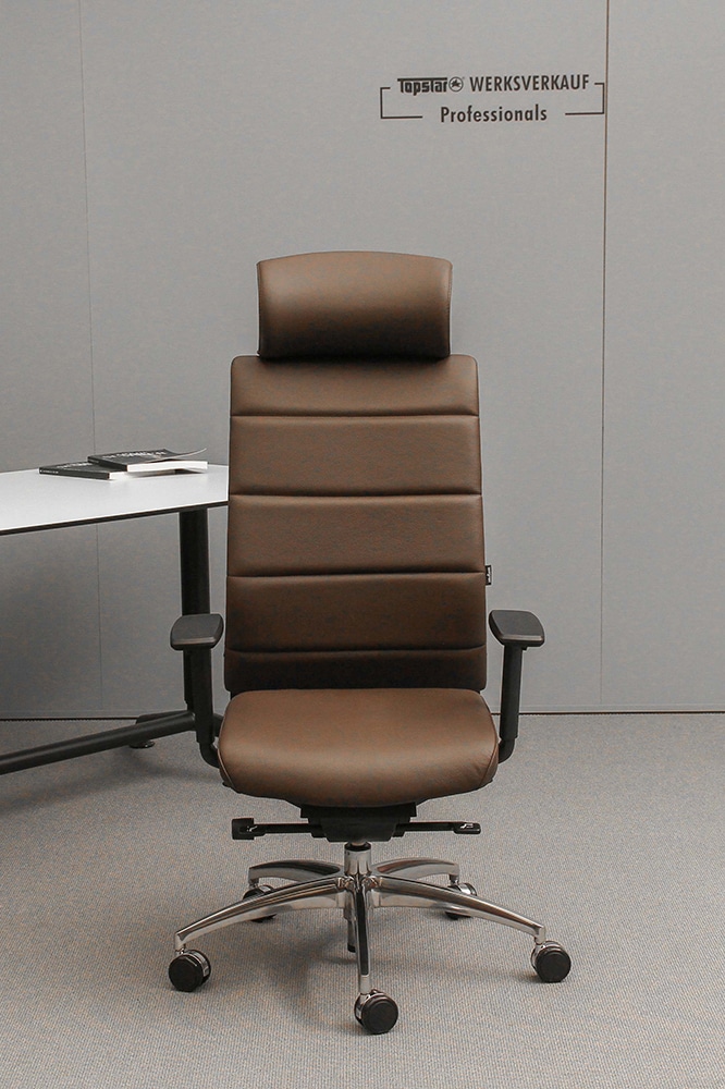 Wagner Ergo Medic 100-4 mit Kopfstütze und Armlehnen TW2 poliert/ Echt Leder braun