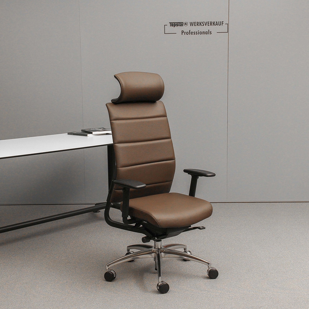 Wagner Ergo Medic 100-4 mit Kopfstütze und Armlehnen TW2 poliert/ Echt Leder braun Wagner Ergo Medic 100-4 mit Kopfstütze und Armlehnen TW2 poliert/ Echt Leder braun