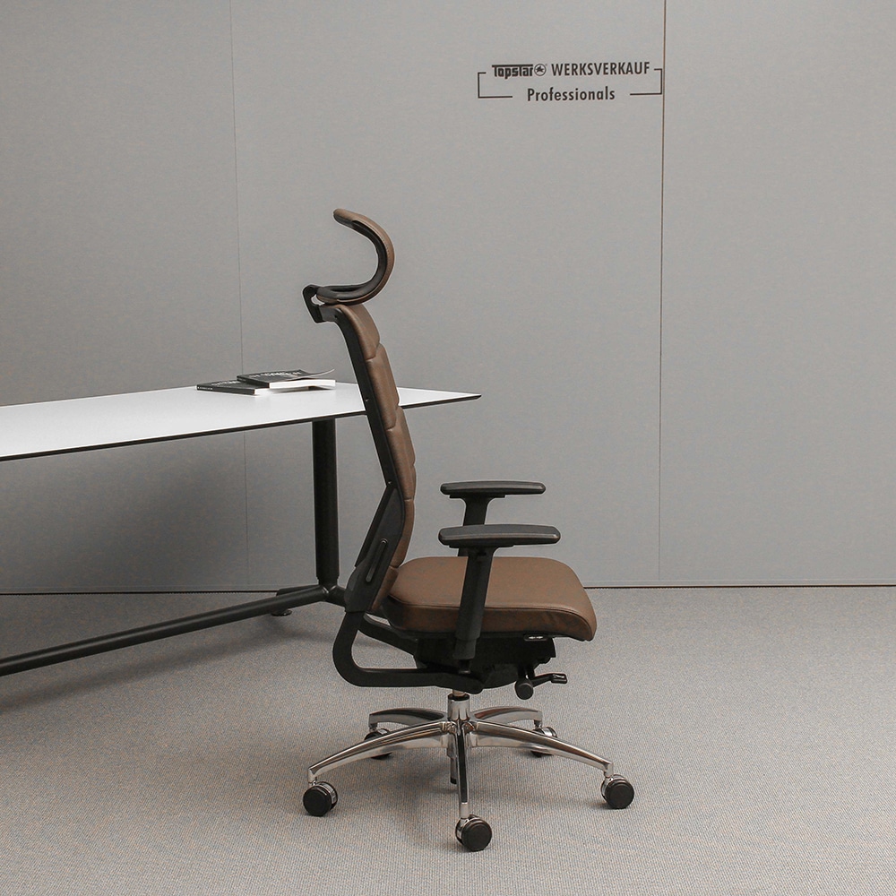 Wagner Ergo Medic 100-4 mit Kopfstütze und Armlehnen TW2 poliert/ Echt Leder braun Wagner Ergo Medic 100-4 mit Kopfstütze und Armlehnen TW2 poliert/ Echt Leder braun