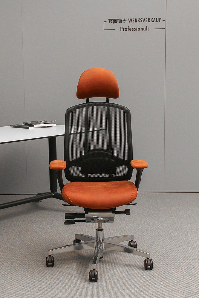 Wagner Alu Medic 10 Lim. Somo mit Armlehnen poliert/Echtleder cognac Vintage